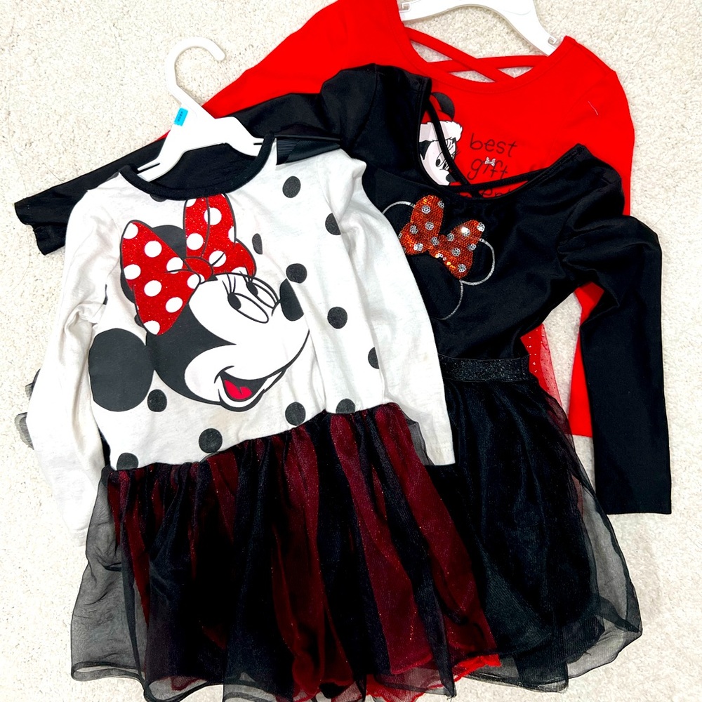 Bundle of Minnie Mouse Disney Holiday Tutu Dresses 3T/4T
